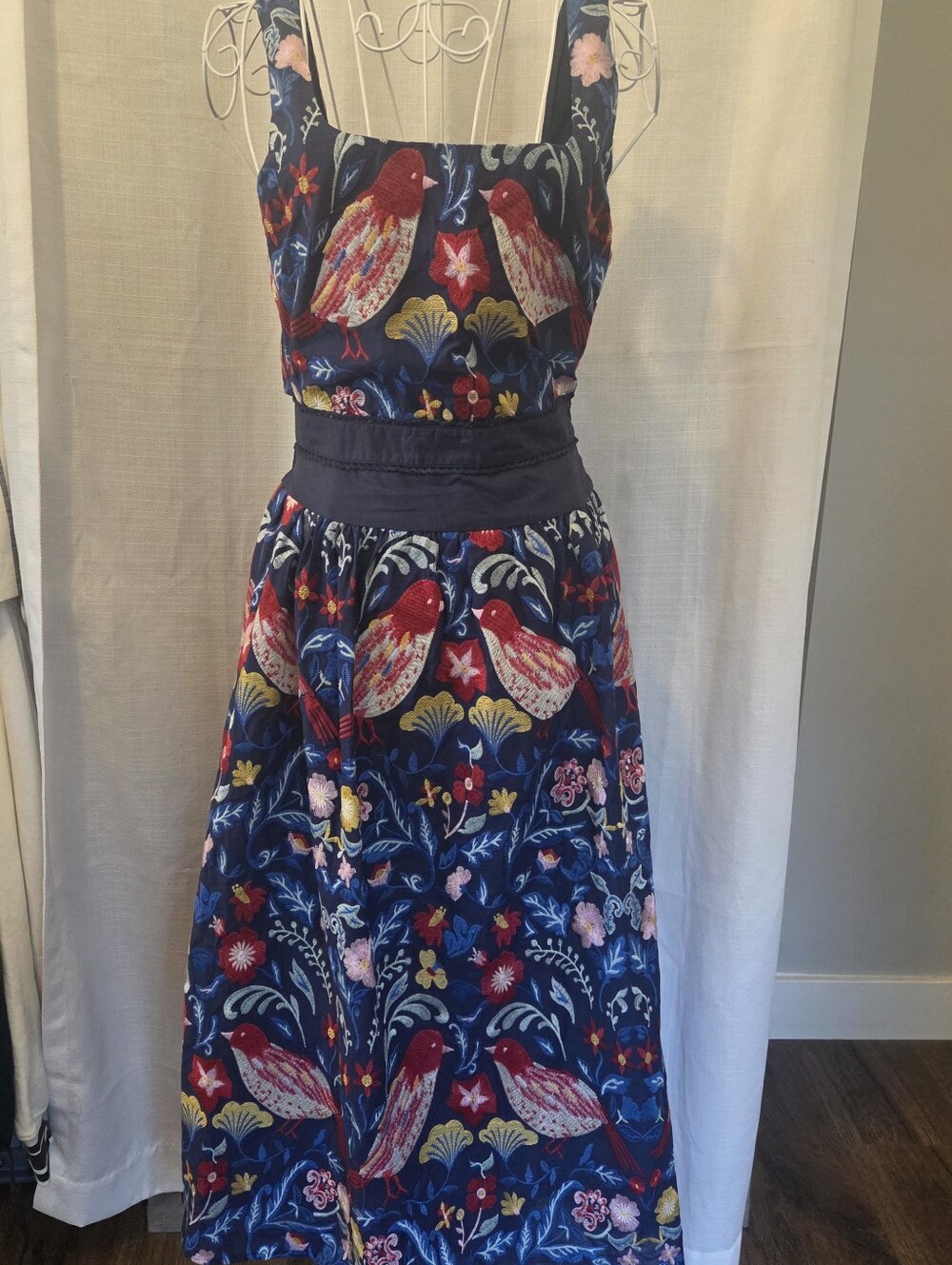 Wedding Guest Showers Ready Adelyn Rae Navy with Multicolor Floral Embroidery